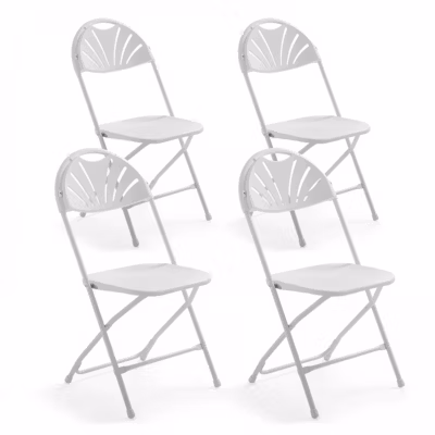 Chaise pliante blanche confortable Lot de 4  Oviala