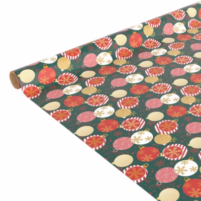 Papier cadeau traditionnel 1000x100cm assorti – feeric lights & christmas