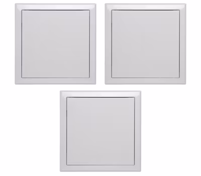 Lot de 3 trappes de visite métallique laquée blanche Semin, 20 x 20 cm