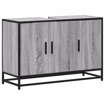 Armoire de lavabo de salle de bain sonoma gris 90x33x60 cm vidaXL