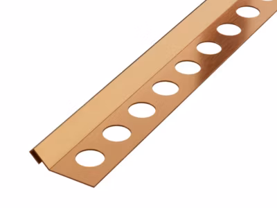Profil décoratif pour carreaux Rs Ilcom En acier inoxydable rectifié Cuivre satiné – 12 mm x 2700 mm x 0,65 ep.
