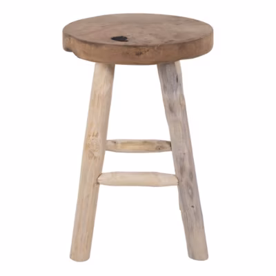 CLACIKO – Tabouret 4 Pieds en Teck Brut
