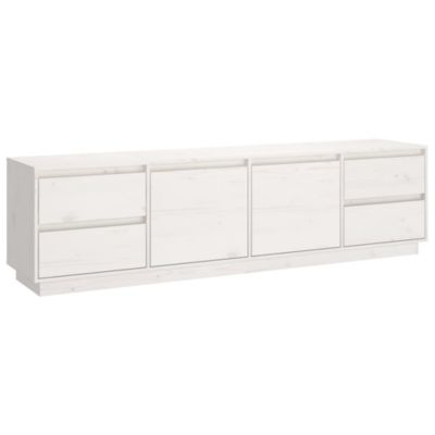 Prolenta Premium –  Meuble TV Blanc 176x37x47,5 cm Bois de pin massif