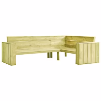 Banc d&rsquo;angle de jardin – vidaXL – 239 cm – Bois de pin imprégné – 3 personnes – Extérieur