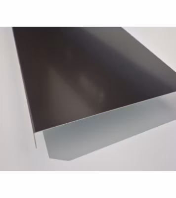 Bande de rive Marron, RAL 1247 Sat, épaisseur 1 mm, 1 pli retour 2cm , Largeur  14 cm , Longueur 140 cm