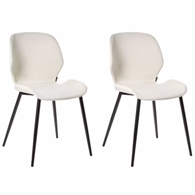 Lot de 2 chaises de conférence HOLLAND Tissu Beige clair