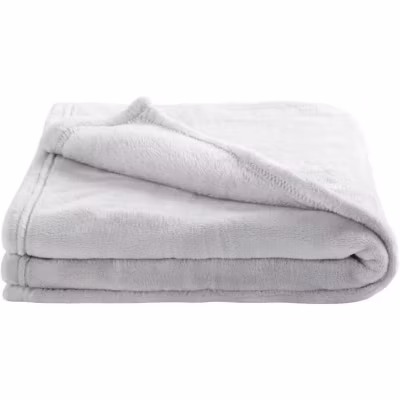 Couverture enfant en microfibre (75×100 cm – Gris Perle)