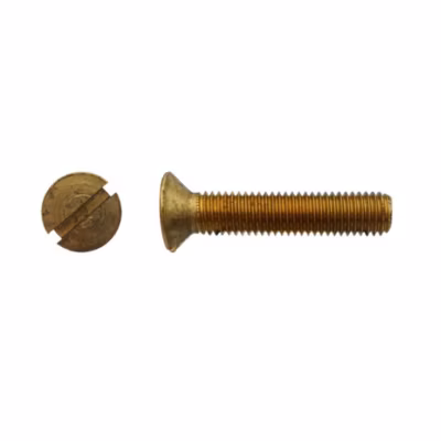 100 Vis Métaux Tête Fraisée Fendue 8 x 16 mm – DIN 963 – Laiton – D-Work