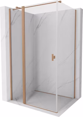 Mexen Mist T cabine de douche pivotante 75 x 90 cm, transparent, cuivre brossé – 8A4T-075-090-65-00