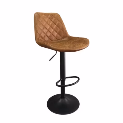 Tabouret de bar style vintage coloris cognac. Collection HOLLA.