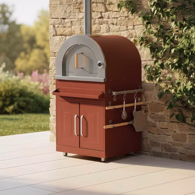 Meuble four à pizza pour cuisine d&rsquo;extérieure brique  Oviala