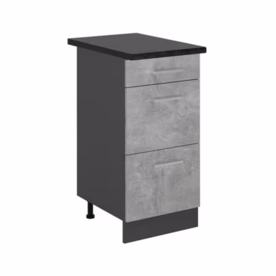 Vicco Meuble cuisine Béton 40cm avec tiroirs, PT Anthracite