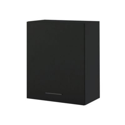Cuisineandcie – Meuble haut de cuisine Lovia noir Mat 1 porte L 60 cm