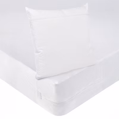 Pack ANTI-PUNAISES DE LIT Protège-matelas 90x190cm + 1 Protège oreiller 63x63cm imperméables