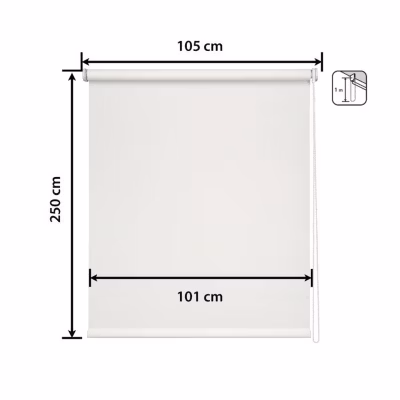 Easydeco – Store Enrouleur motorisé à batterie Screen Premium ( Blanc, 105 x 250 cm)