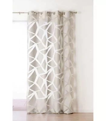 Voilage contemporain géométrique – 140×245 cm – Gris