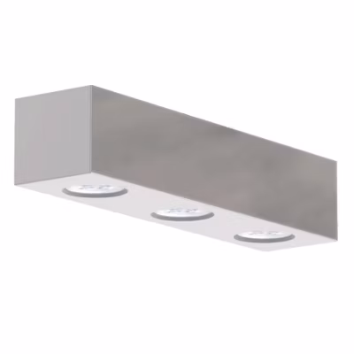 LUMICOM – MANHATTAN L Plafonnier, 3X GU10, max 33W, métal, blanc brillant, 30x10cm