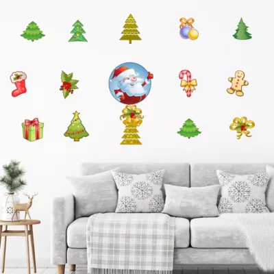 Sticker Noël les éléments de Noël – Autocollants stickers adhésifs noël – décoration fêtes – 40x60cm