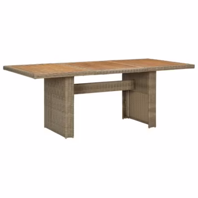 vidaXL Table à dîner de jardin Marron 200x100x74 cm Résine tressée