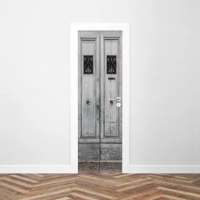 Sticker Porte Bois Gris 204 x 63 cm