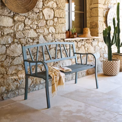 Banc de jardin Alvernia 3 places vert laurier – Hespéride
