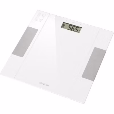 Pèse personne Sencor SBS 5051WH blanc ultra fin verre trempé IMC BMR 150 kg