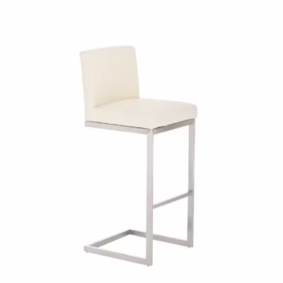 CLP Tabouret de bar PAROS en acier inoxydable, 11 couleurs au choix, hauteur de lassise 77 cm, avec repose-pieds et dossier104 c..