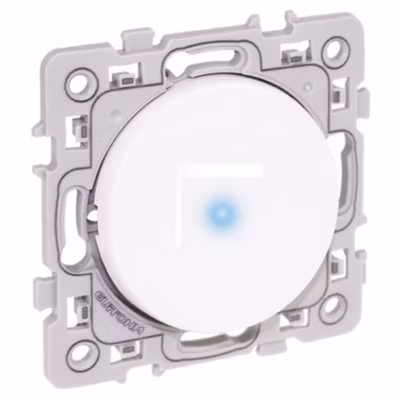 Bouton poussoir à fermeture 10A avec voyant – SQUARE Blanc