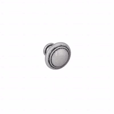 Boutons pour meubles en zamac Diamètre 30 Vieil argent brillant
