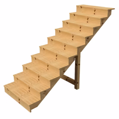 BERLIN Escalier extérieur bois 10 marches H 173cm L-100cm – avec contre marche