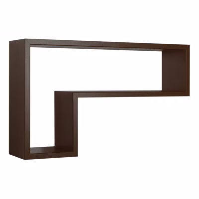 Étagère murale, meuble de salle de bain, étagère murale, étagère murale, wengé, 61x37x15,5 cm – Lettre