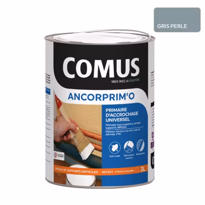ANCORPRIM&rsquo;O GRIS PERLE 3L – Primaire d&rsquo;accrochage universel polyperformant  en phase aqueuse – COMUS