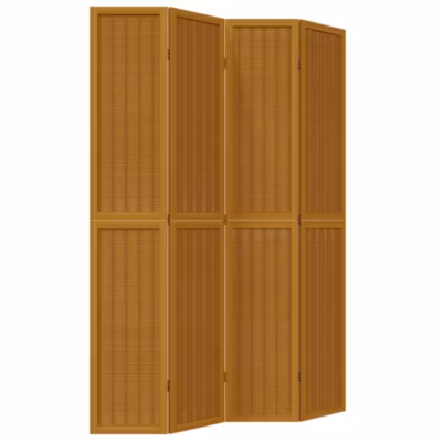 Cloison de séparation 4 panneaux marron bois paulownia massif vidaXL