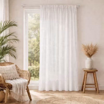 Voilage avec Cornely (300×240 cm – Blanc)