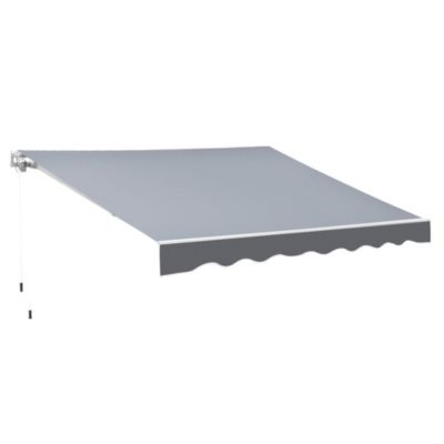 Store banne manuel rétractable dim. 2,5L x 2l (avancée) m  alu. polyester imperméabilisé haute densité gris