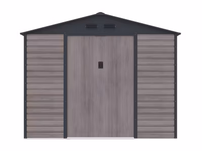 Abri de jardin métal en acier galvanisé effet bois gris 8,94 m² – ADELMO