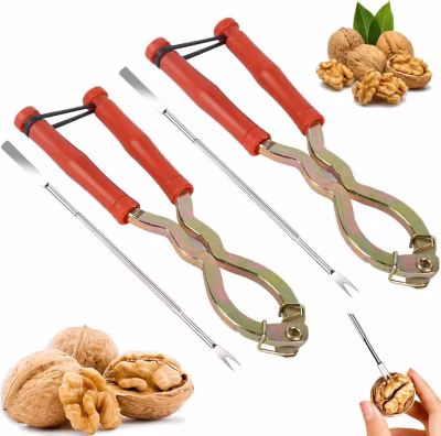 2 Casse Noix et Noisettes en Métal rouge
