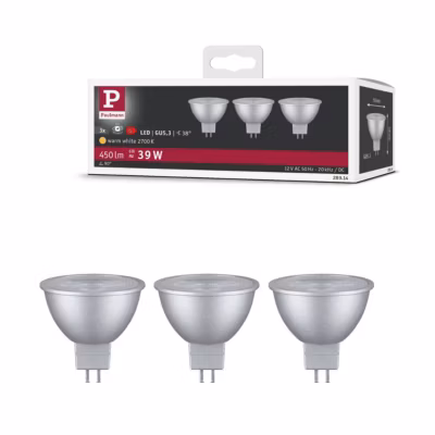 Standard 12 V Réflecteur LED GU5,3 Kit de 3 3x450lm 3x6W 2700K Chrome