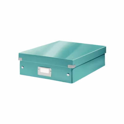 Boîte carton compartimentée multi usages avec couvercle – Menthe