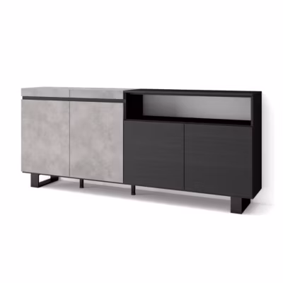 Buffet 200x35x87cm couleur gris ciment