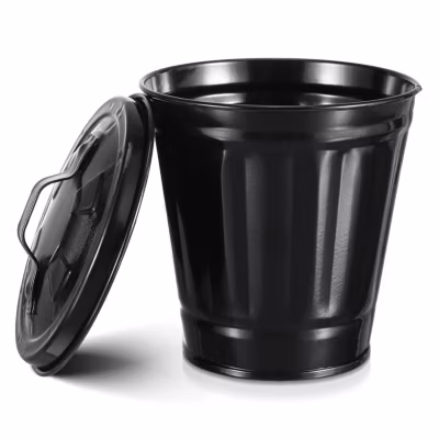 Mini Poubelle En Métal Avec Couvercle noir