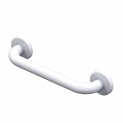 Barre d&rsquo;appui droite en acier inoxydable – Longueur 450 mm – INOX recouvert d&rsquo;époxy BLANC