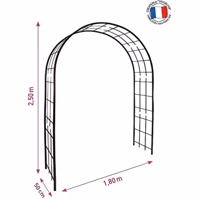 Arche de jardin – Louis MOULIN – Modèle 3006 – Fer vieilli – Métal époxy – 180×250 cm