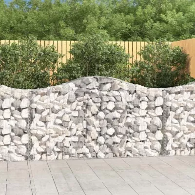 vidaXL Panier de Gabions Arqué Cage à Gabion Mur de Gabion Panier à Pierre Gabion pour Pierre Jardin Patio Extérieur 153385