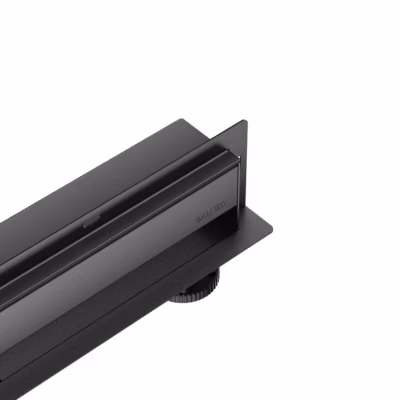 BALNEO – Caniveau de douche mural 100 cm – 2 en 1 Caniveau linéaire mural avec siphon W-Drain acier inoxydable AISI 304 Noir