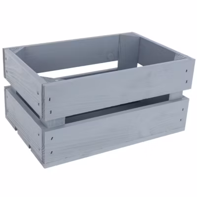Creative Deco Caisse en Bois Gris 30 x 20 x 15 cm – Caisse Rangement Bois Vintage – Cagette Bois Deco – Boite Decoration