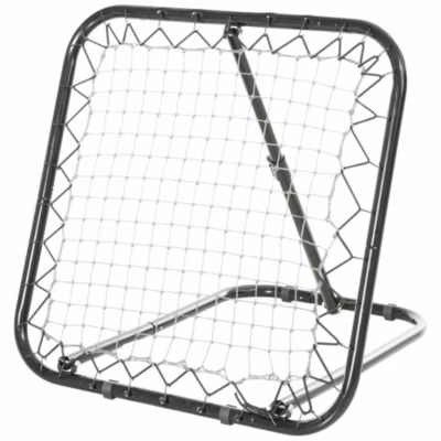 Filet de rebond football pliable – inclinaison réglable 5 positions – 84 x 78 x 78 cm – piquets ancrage filet PE blanc métal noir