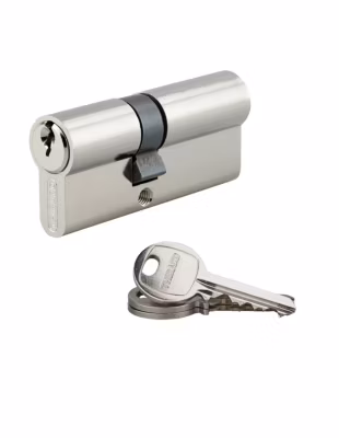 Cylindre de serrure double entrée SA UNIKEY (achetez-en plusieurs, ouvrez avec la même clé),  30x40mm, 3 clés, nickelé – THIRARD