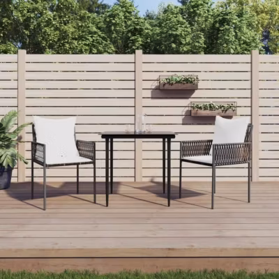 vidaXL Chaises de jardin et coussins lot de 2 marron 54x61x83 cm rotin 364100
