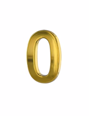 Chiffre 0 doré adhésif, ABS, H.50mm – THIRARD